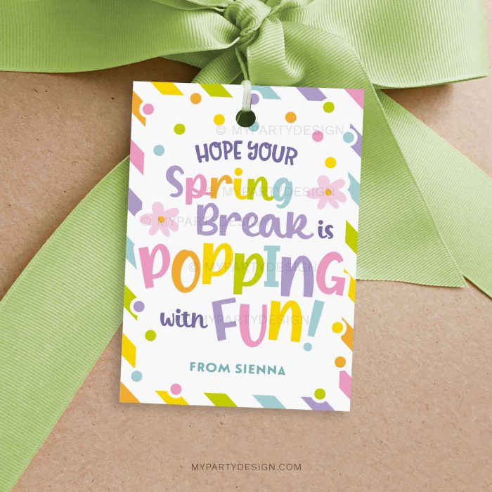 popping with fun spring break gift tag for spring class gifts