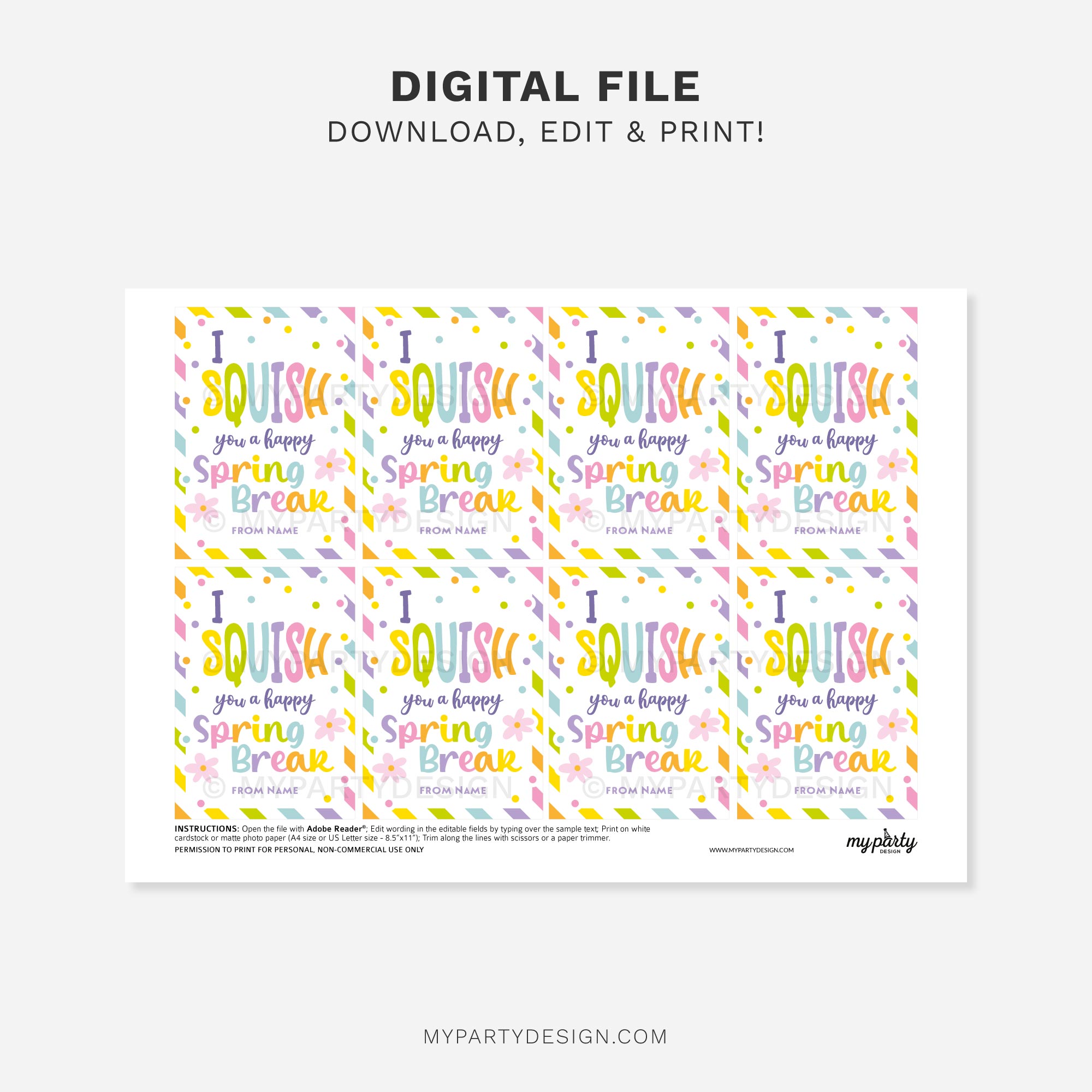 SPRING-BREAK-GIFT-TAGS-SQUISH-YOU-HAPPY-SPRING-BREAK-00C printable I squish you a happy spring break gift tag for spring break class gifts
