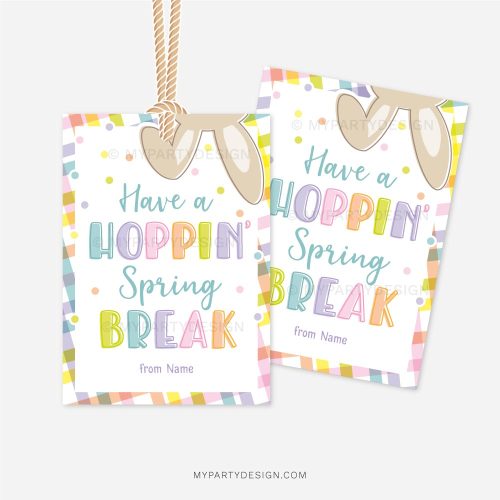 Have a Hoppin' Spring Break tags for Spring Break gifts
