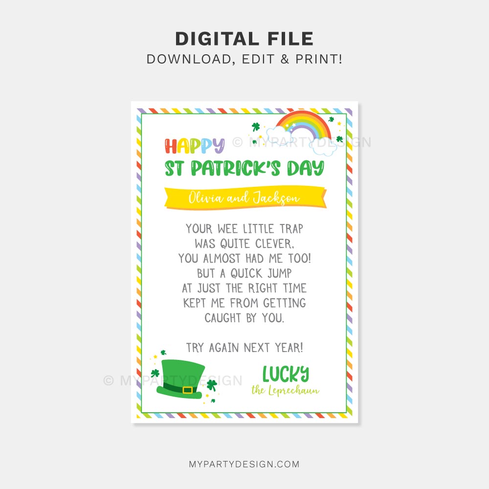 ST-PATRICKS-DAY-LEPRECHAUN-LETTER-RAINBOW-00B printable leprechaun letter template for St Patrick's Day