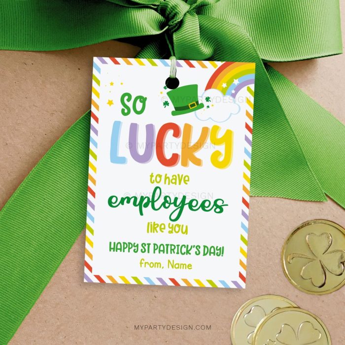 employee st patrick's day tags for appreciation gift