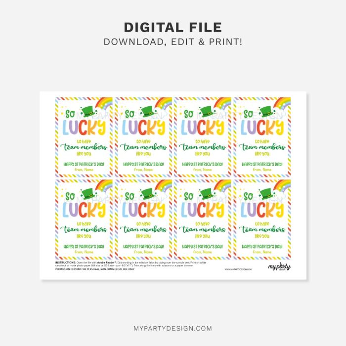 printable team member st patrick's day tags for appreciation gift
