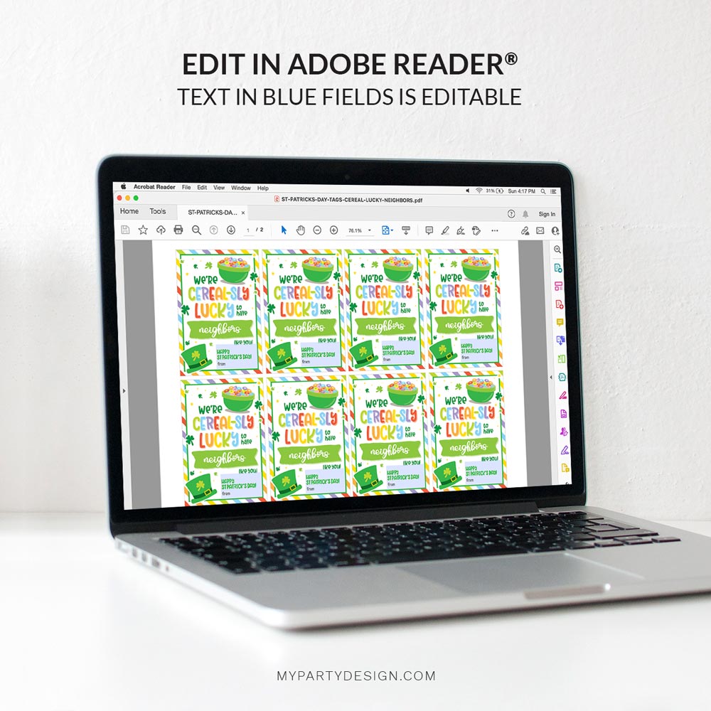 ST-PATRICKS-DAY-TAGS-CEREAL-LUCKY-NEIGHBORS-00E editable cereal neighbors st Patrick's day tags