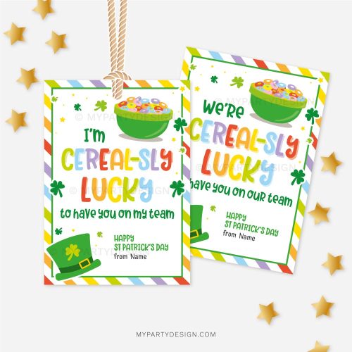 cerealsly lucky to have you on my team tags for St Patricks day