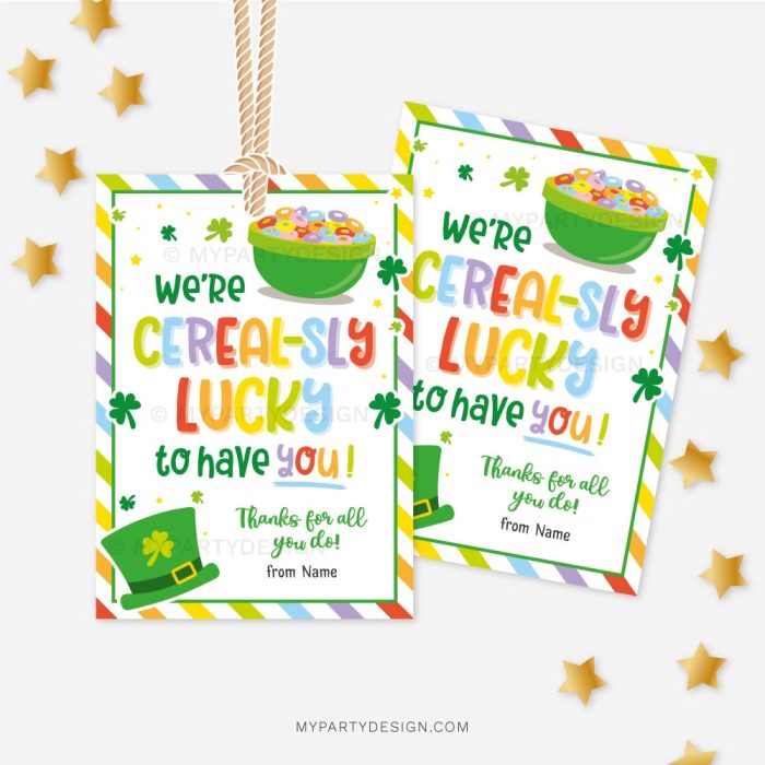 staff or volunteer appreciation gift tags for st Patricks day