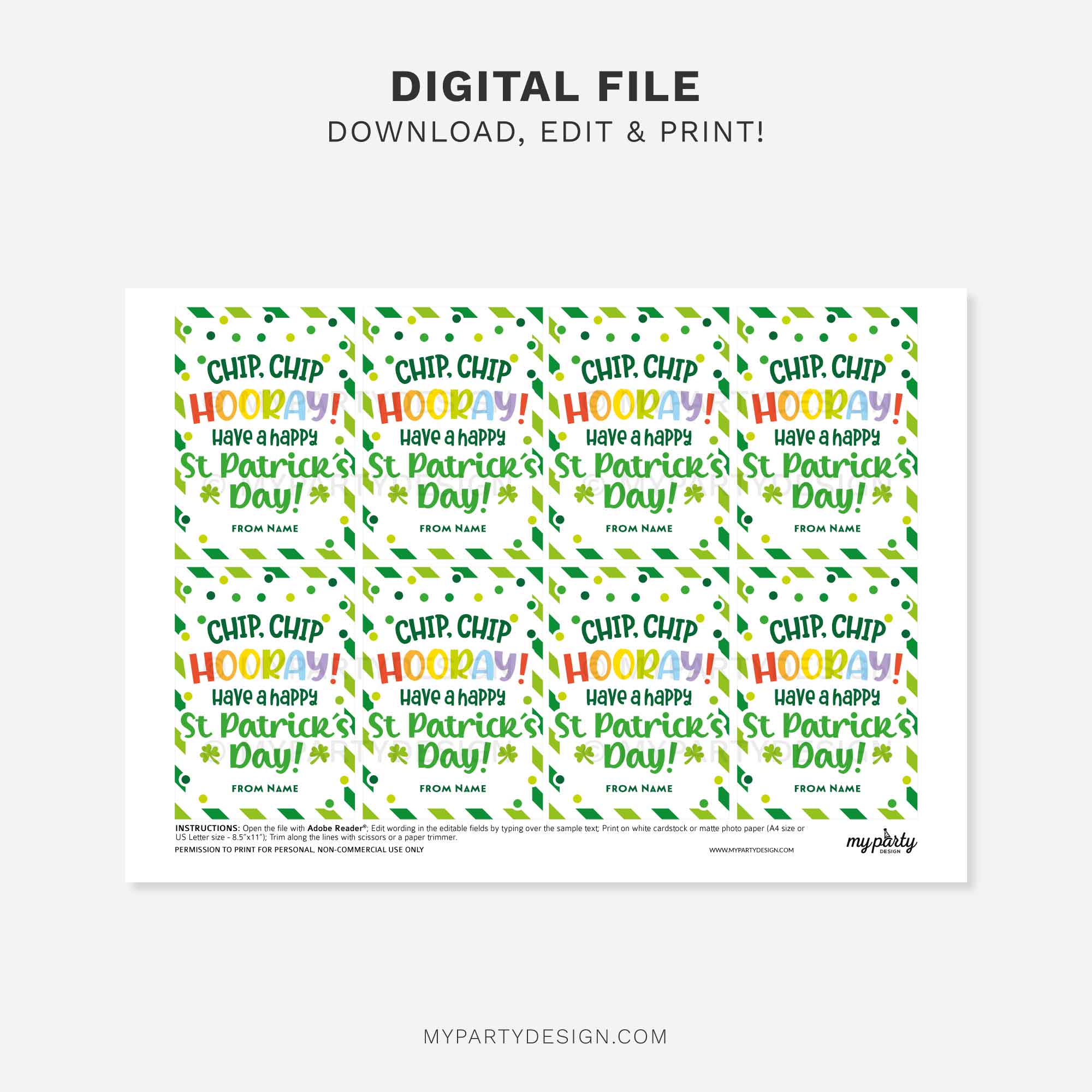 ST-PATRICKS-DAY-TAGS-CHIP-CHIP-HOORAY-00C printable chip chip hooray st patrick's day gift tag for st patricks day class gifts