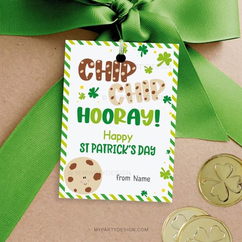 Choc Chip Cookie St Patrick's Day tags