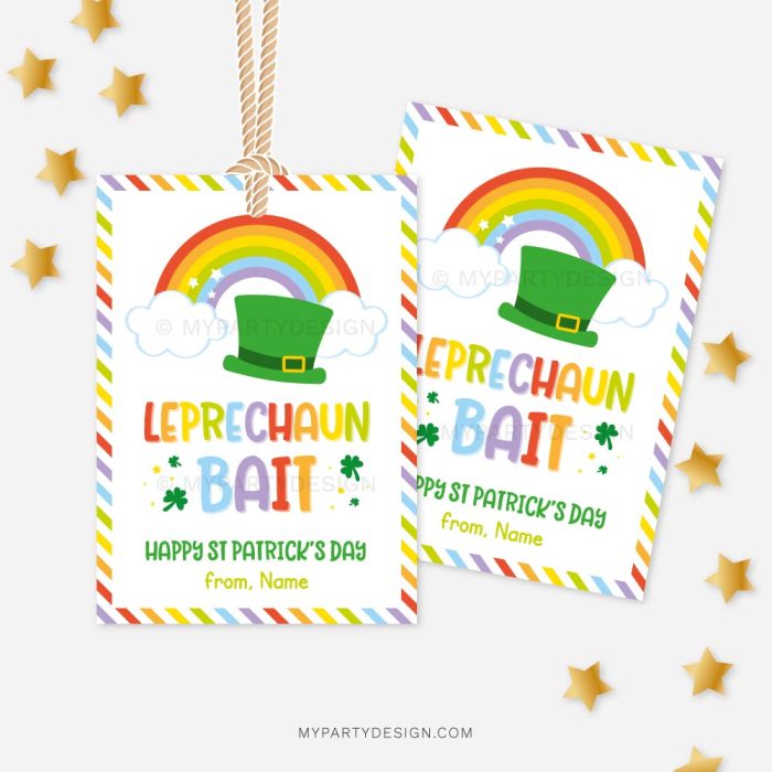 leprechaun bait tags for St Patrick's day