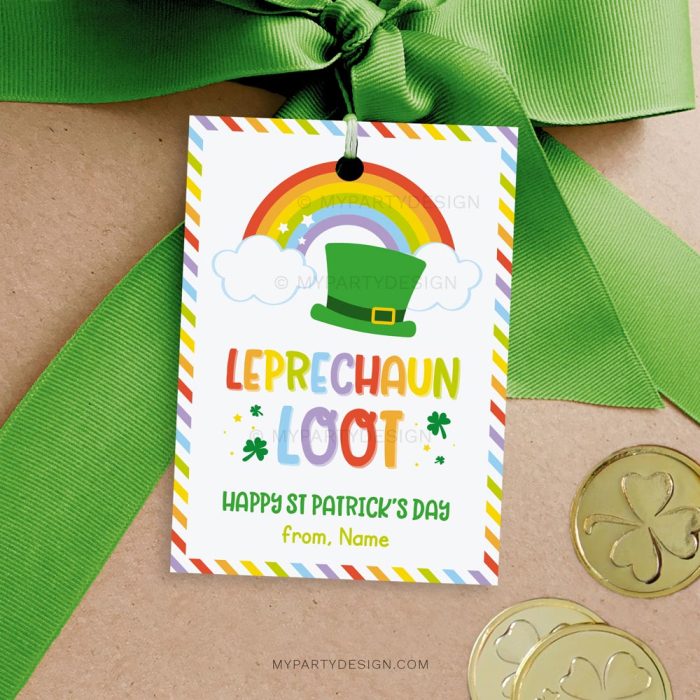 leprechaun loot tags for St Patrick's day