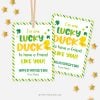 lucky duck st patrick's day tags / cards for kids