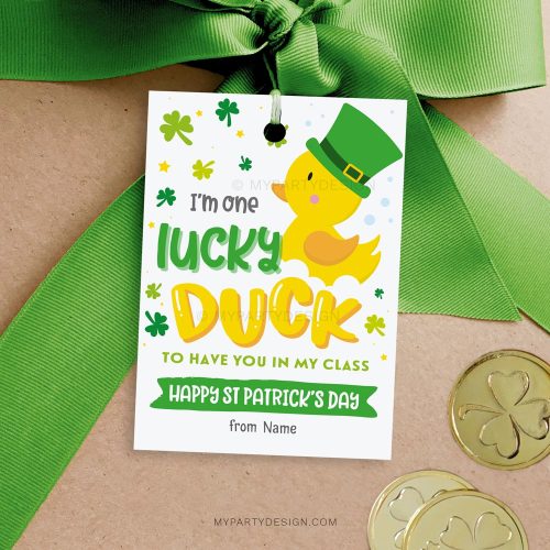 Class Lucky Duck St Patrick's Day tags