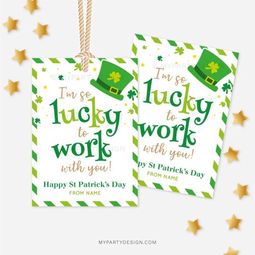 I'm so lucky to work with you St Patrick's Day gift for staff or coworker appreciation