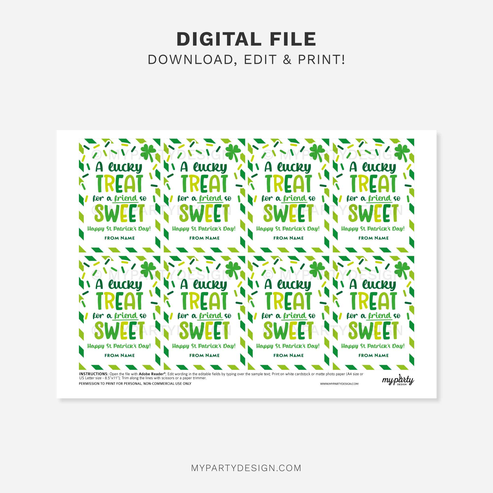 ST-PATRICKS-DAY-TAGS-LUCKY-TREAT-FOR-FRIEND-SO-SWEET-00C printable st patrick's day treat for a friend so sweet gift tag for st pattys class gifts