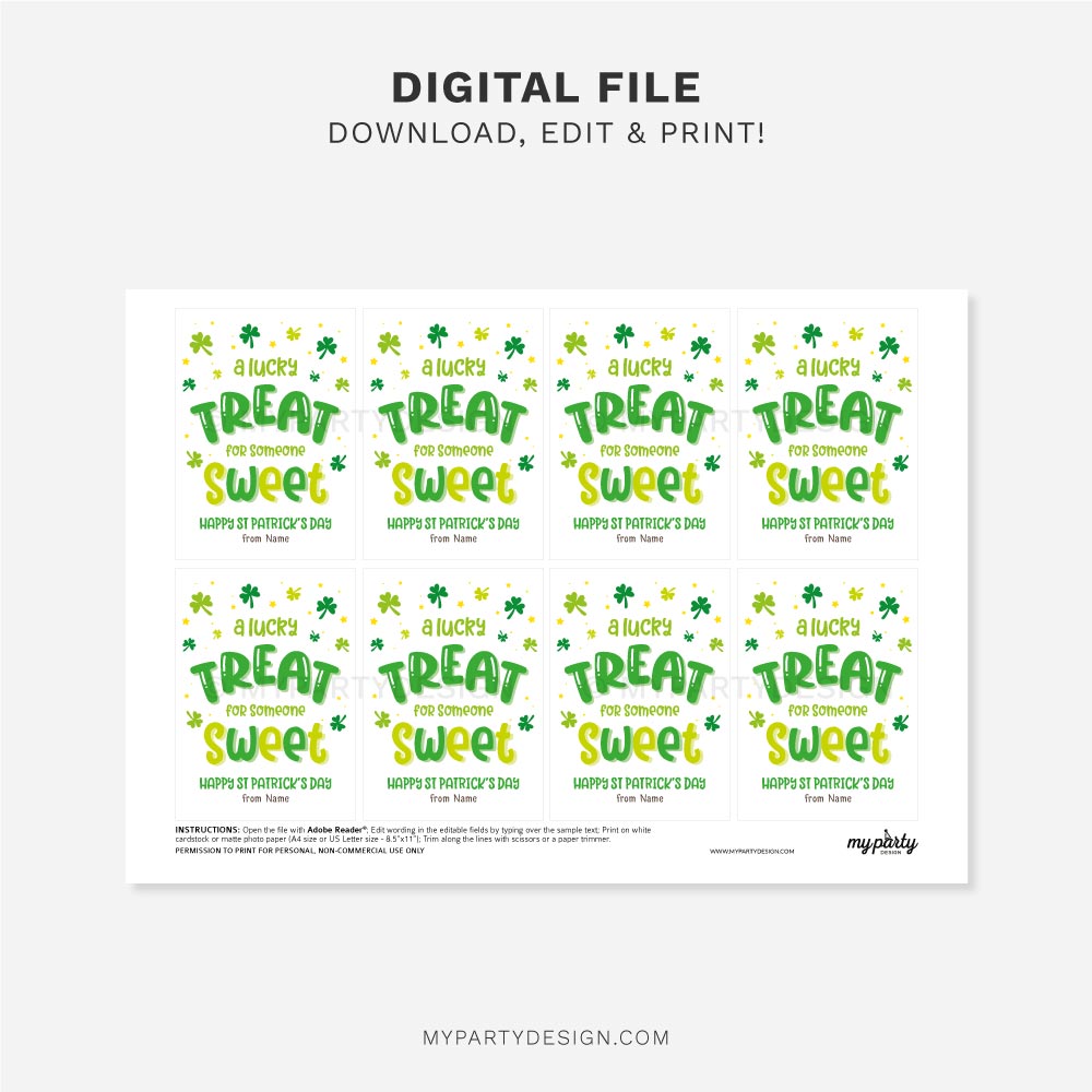 ST-PATRICKS-DAY-TAGS-LUCKY-TREAT-SOMEONE-SWEET-00C printable lucky treat for someone sweet St Patrick's Day tags