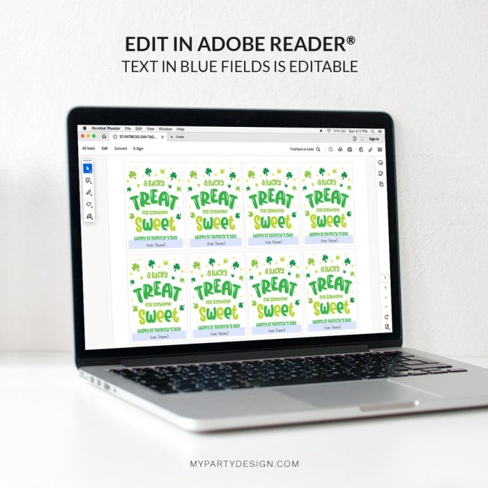 editable lucky treat for someone sweet St Patrick's Day tags