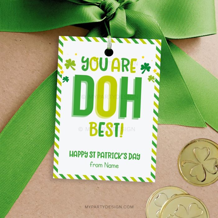 doh best play dough st patrick's day tags for kids