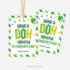 st patrick's day gift tags for play dough gifts that read "Have a DOH-lightful St Patrick's Day"