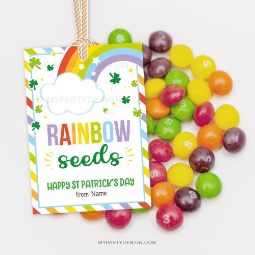 Rainbow Seeds St Patrick's Day Tags