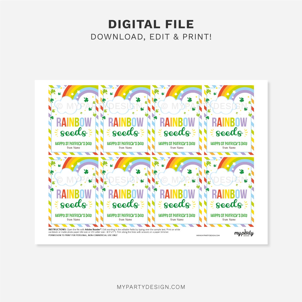 ST-PATRICKS-DAY-TAGS-RAINBOW-SEEDS-00C printable Rainbow Seeds St Patrick's Day Tags