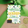 golden referrals st patricks day gift tag for client appreciation or business marketing gifts