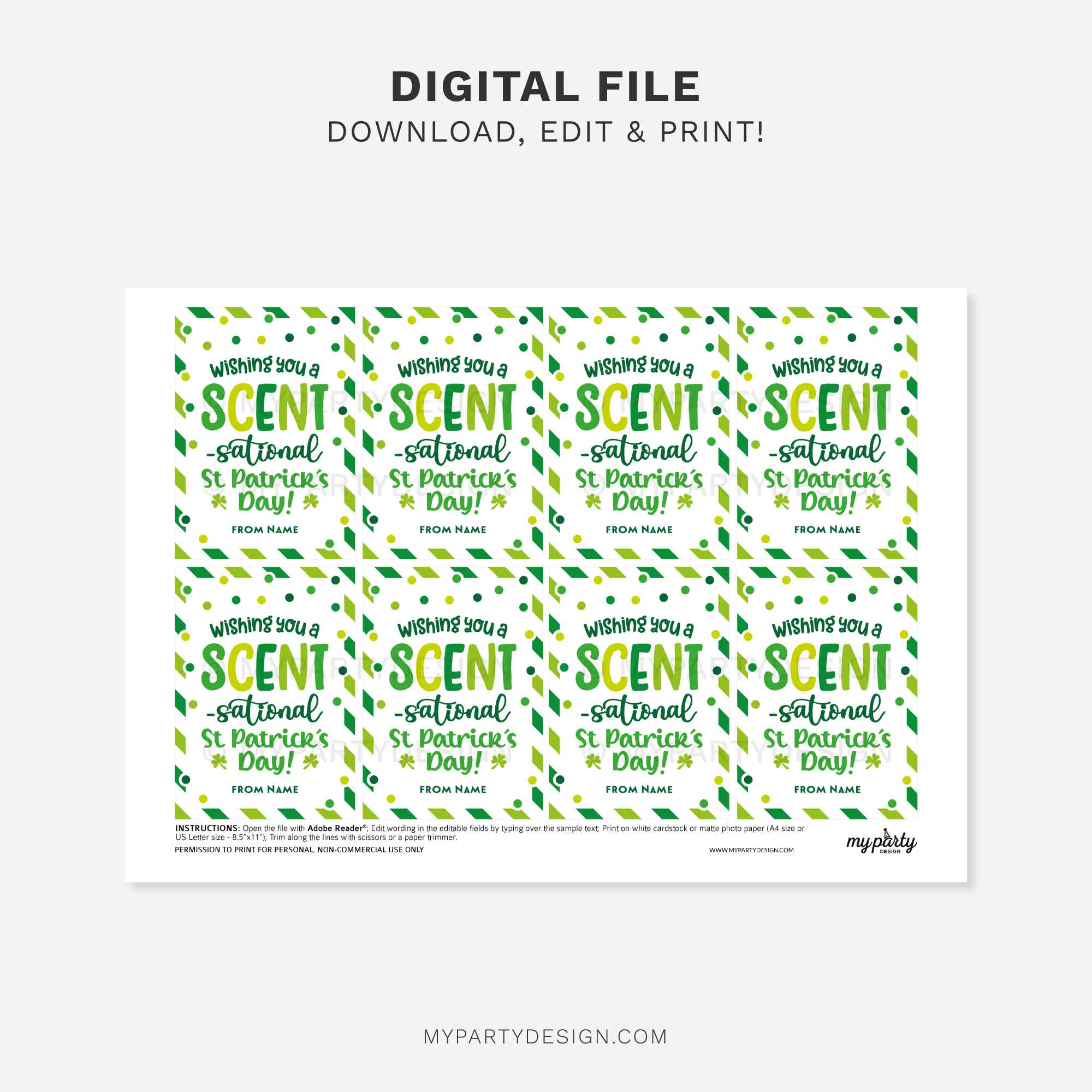 ST-PATRICKS-DAY-TAGS-SCENT-SATIONAL-00C printable scentsational st patrick's day gift tag for candle, soap or fragrance st patricks day gifts