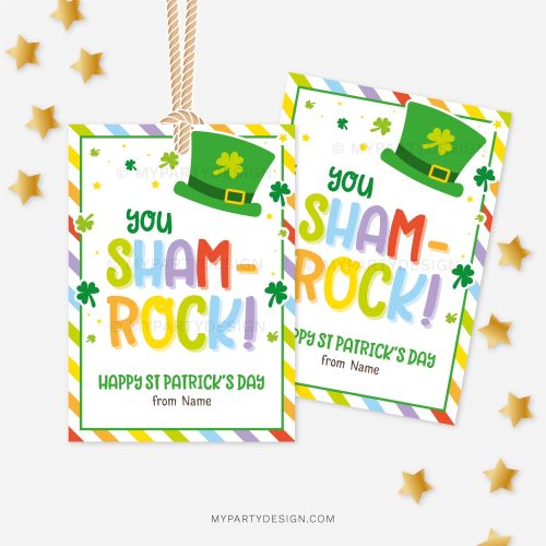 St Patrick's Day tags that read "You Sham-Rock! Happy St Patrick's Day"