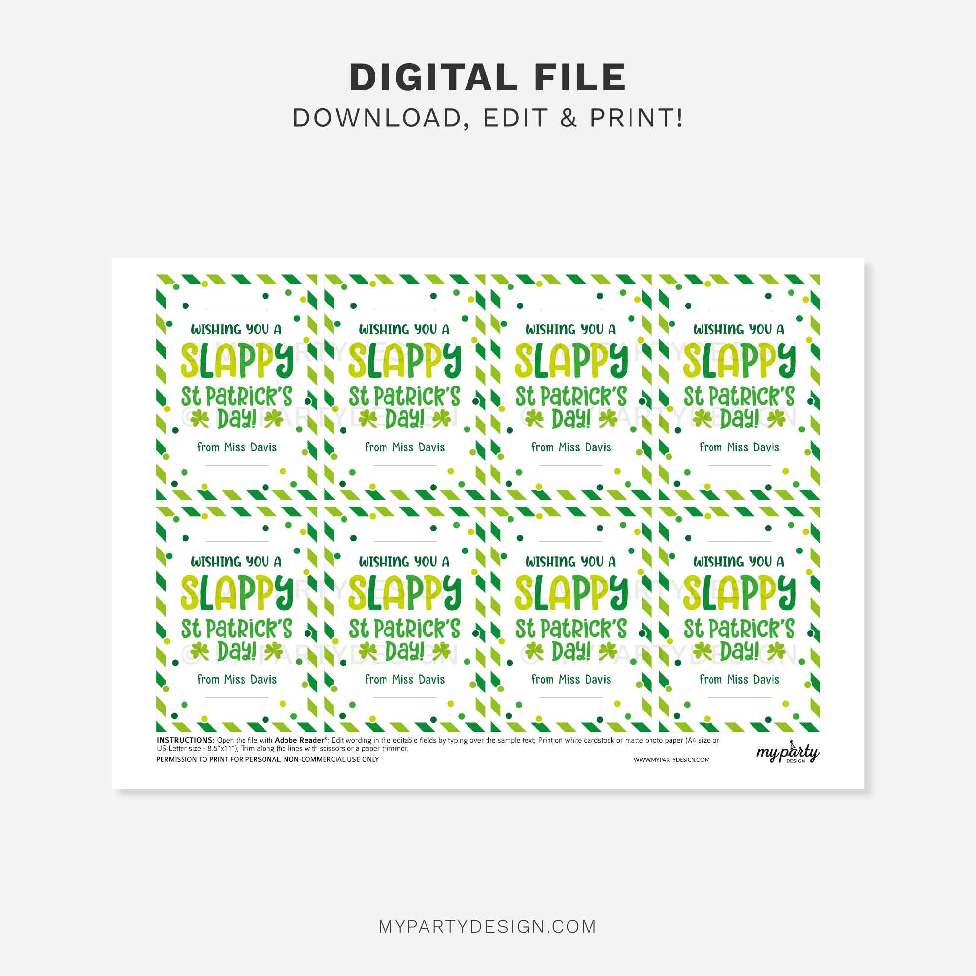 ST-PATRICKS-DAY-TAGS-SLAP-BAND-SLAPPY-00B printable slappy St Patrick's Day slap band tag for non-candy st patrick's day class gifts