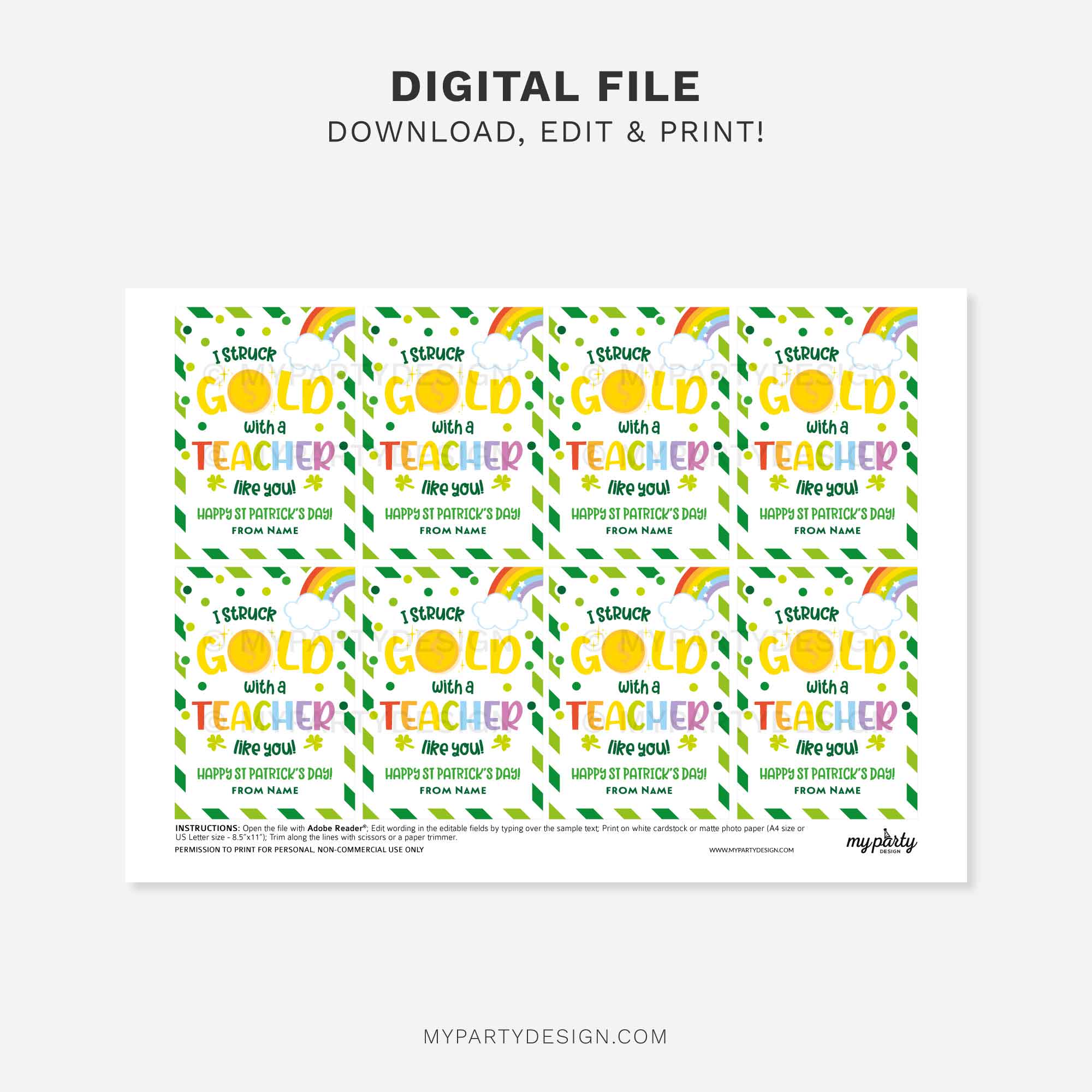ST-PATRICKS-DAY-TAGS-STRUCK-GOLD-TEACHER-00C printable teacher gold st Patrick's day gift tag for st patty's teacher gifts