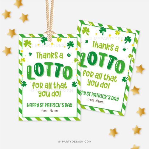 thanks a lotto for all that you do St Patrick's Day tags