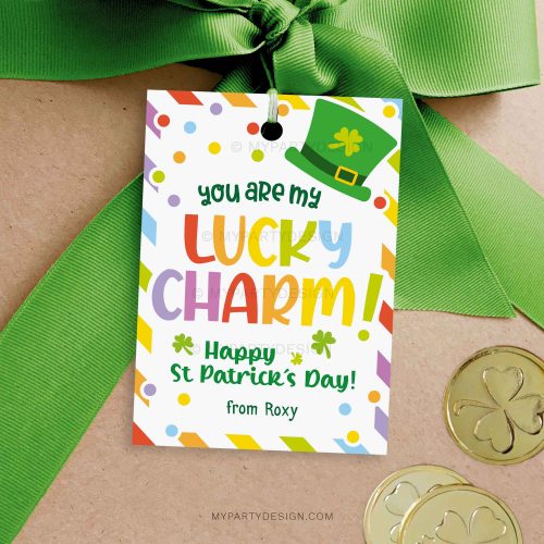 you are my lucky charm st patrick's day gift tag for class exchange gifts
