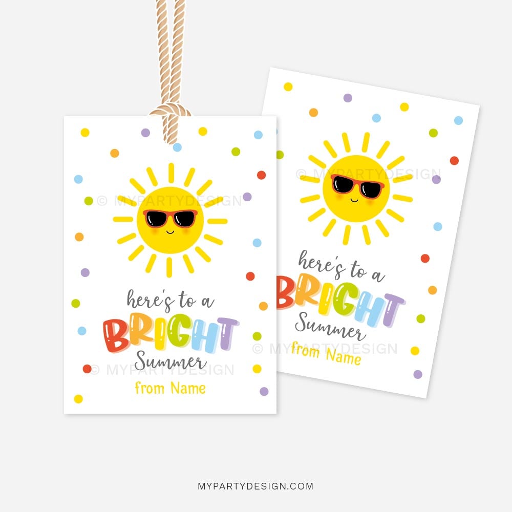 SUMMER-BRIGHT-GIFT-TAGS-00B Here's to a Bright Summer gift labels