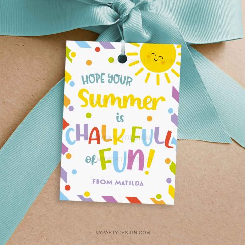 summer chalk full of fun gift tag for last day of school year class gifts for students or friends