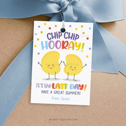 Chip Hooray Last Day of School Chips Gift Tag for back to school gifts