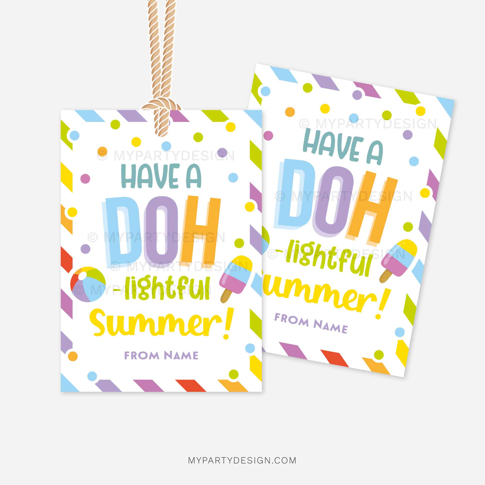 SUMMER-DOH-LIGHTFUL-PLAY-DOUGH-GIFT-TAGS-00B last day of school gift tags that read "have a doh-lightful summer"