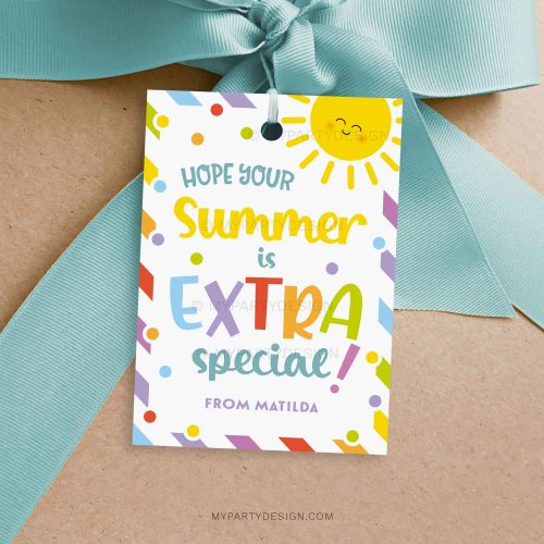 summer extra special gift tag for last day of school year class gifts for students or friends