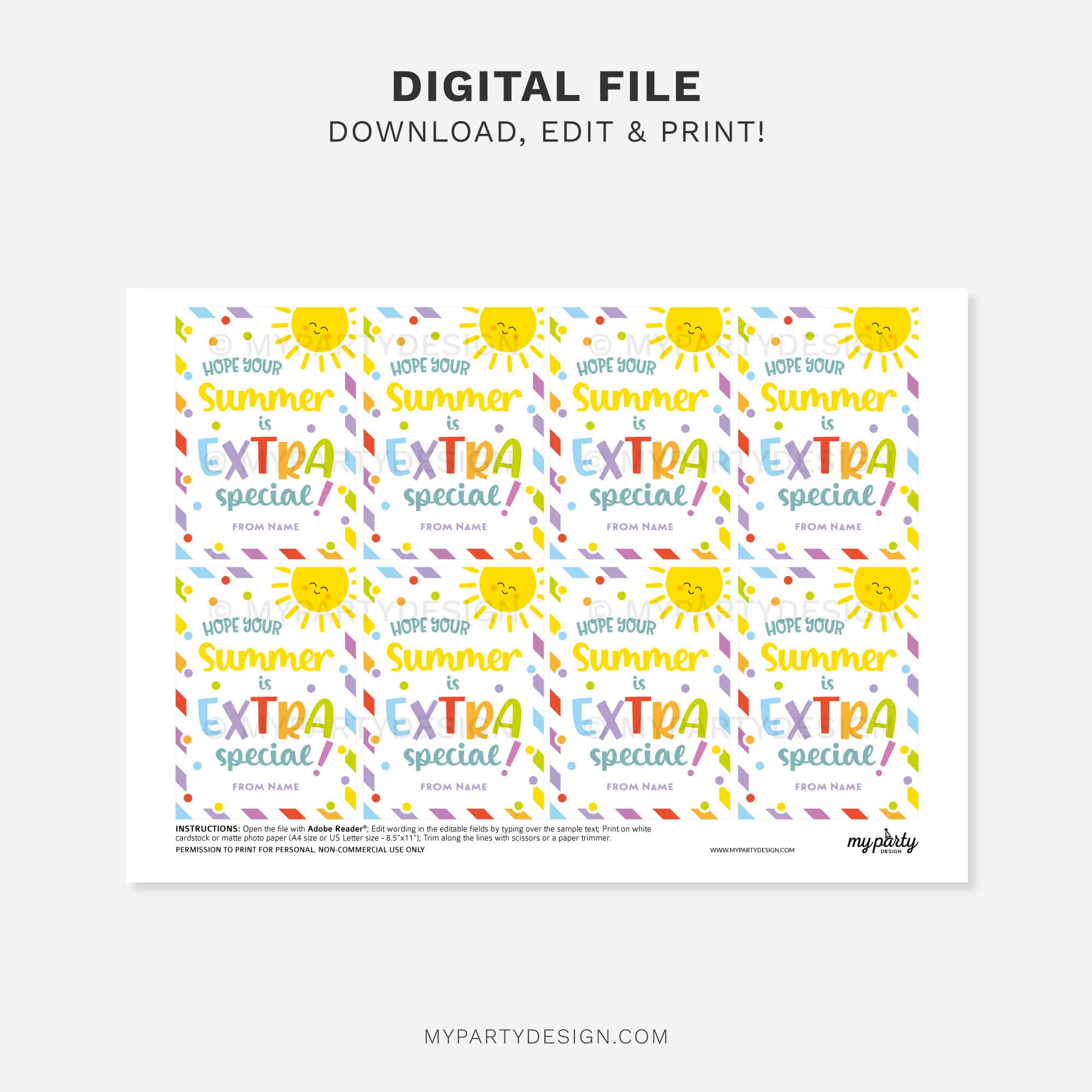 SUMMER-EXTRA-SPECIAL-GIFT-TAGS-00C printable summer extra special gift tag for last day of school year class gifts for students or friends