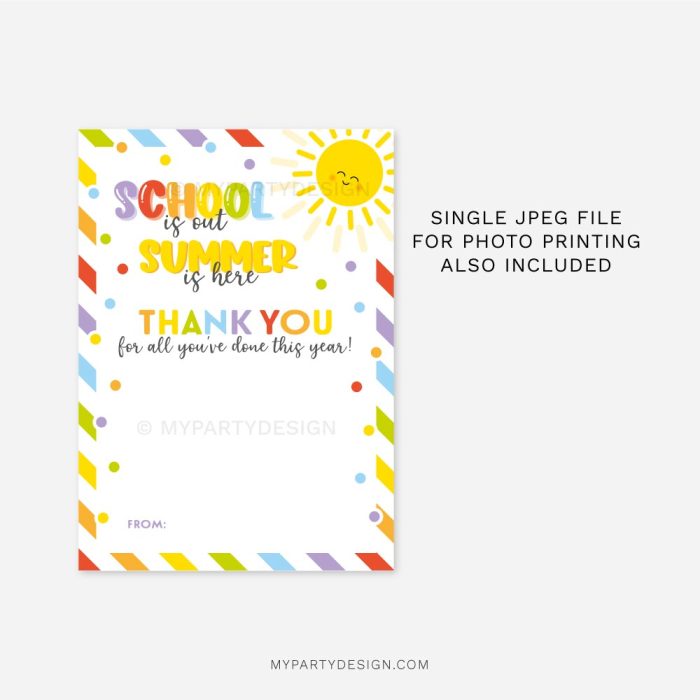 school is out, summer is here gift card holder for end of school year teacher gifts