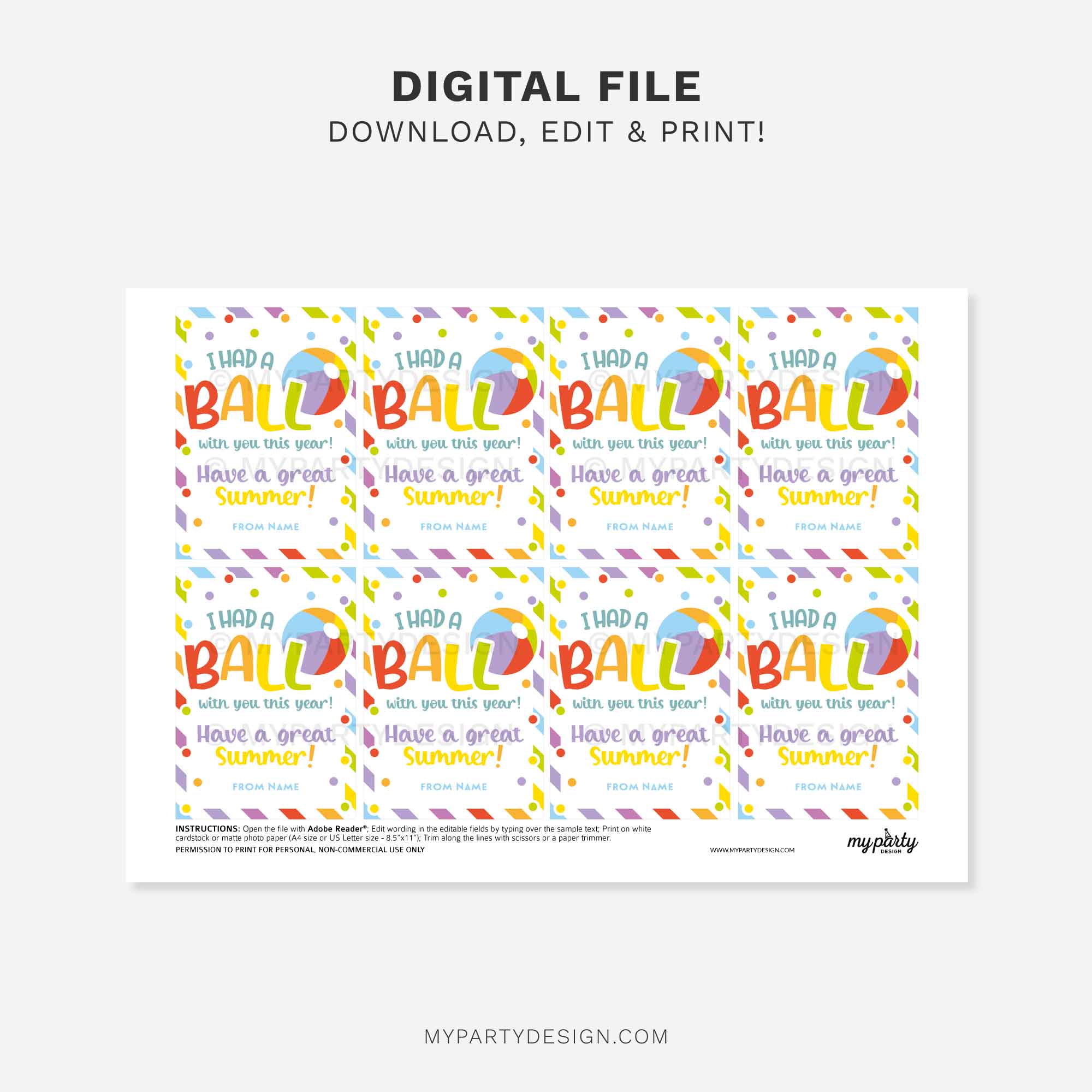 SUMMER-HAD-A-BALL-WITH-YOU-THIS-YEAR-GIFT-TAGS-00C printable had a ball with you this year gift tag for summer class gifts
