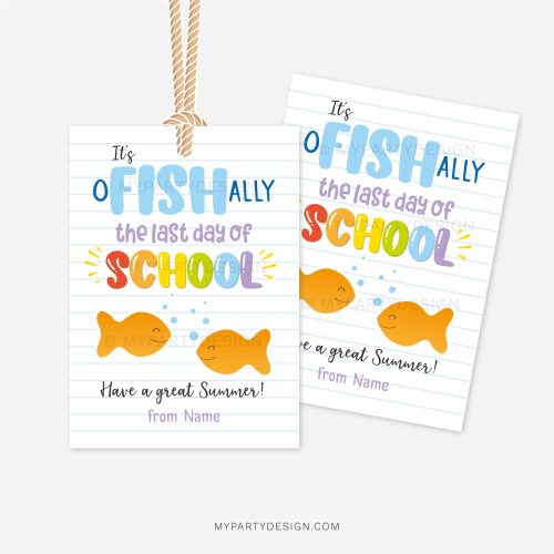oFISHally last day of school tag for end of school gifts