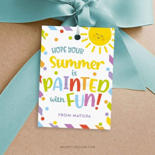 summer painted with fun gift tag for last day of school year class gifts for students or friends
