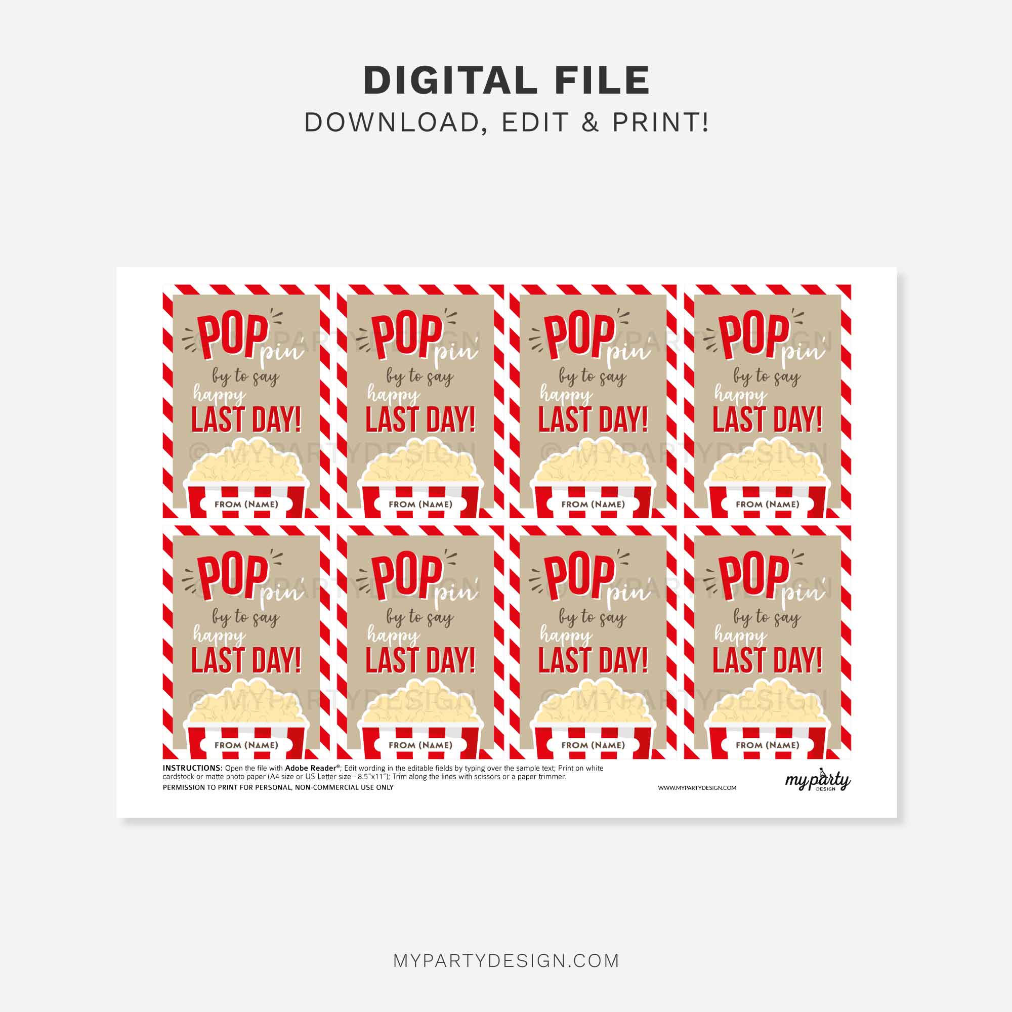 SUMMER-POPCORN-POPPIN-BY-LAST-DAY-GIFT-TAGS-00C printable Popcorn Last Day of School Gift Tag for end of year class gifts