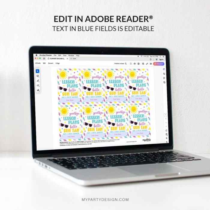 editable printable end of year gift tag template for teacher gifts