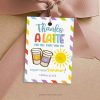 summer thanks a latte gift tag for teacher or staff appreciation gifts