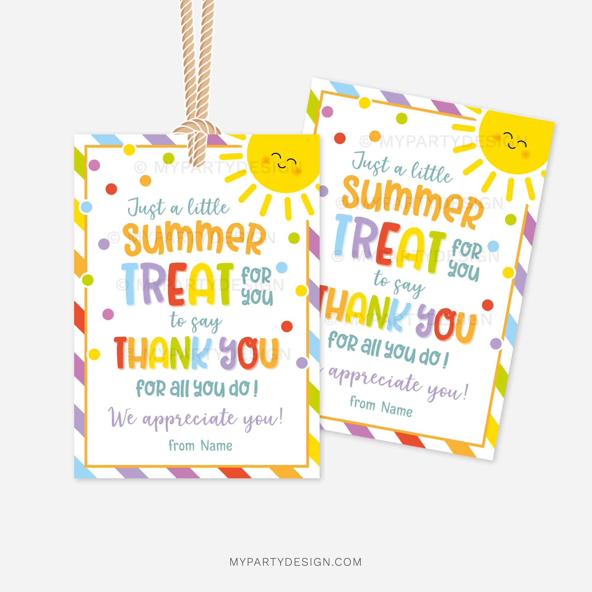 SUMMER-TREAT-TO-SAY-THANK-YOU-GIFT-TAGS-00B last day of school gift tags that read "just a little summer treat for you to say thank you for all you do"