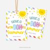 last day of school gift tags that read "have a won-doh-ful summer"