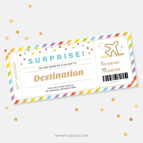 surprise holiday gift voucher template template printable