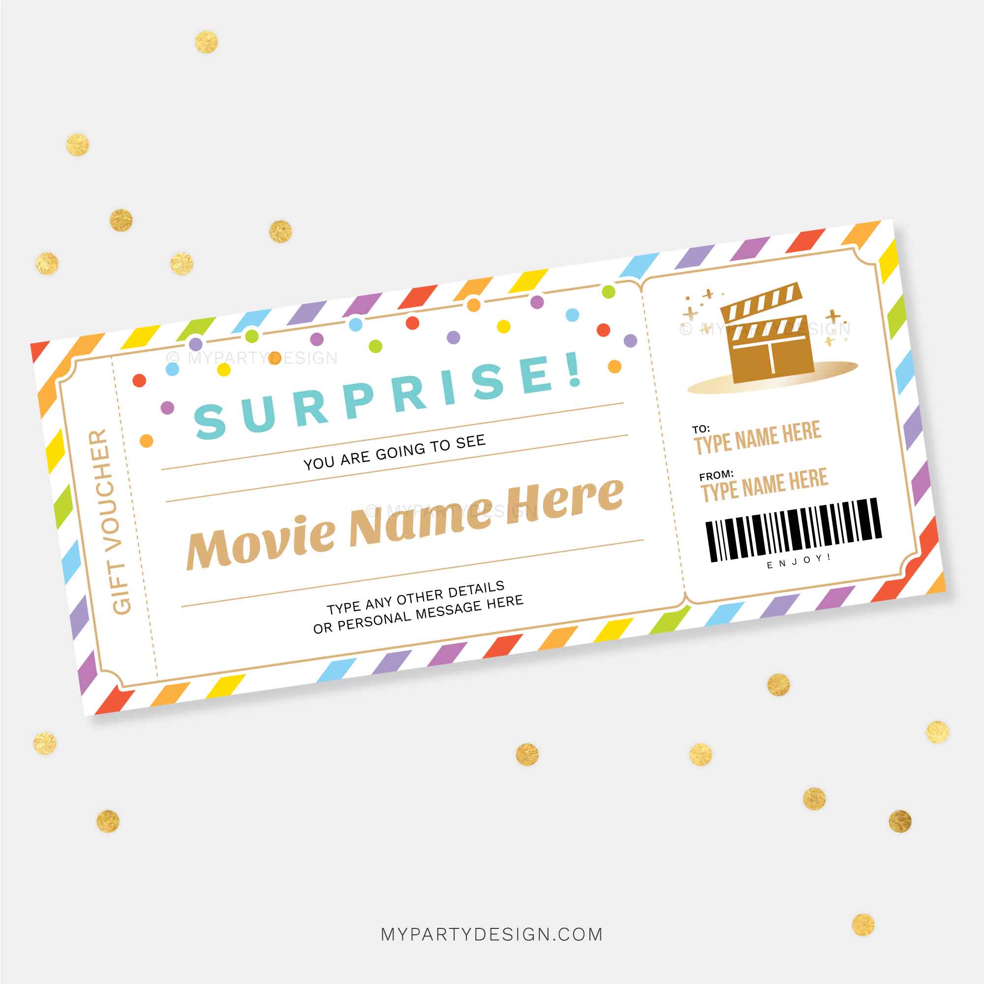 SURPRISE-GIFT-VOUCHER-MOVIE-TICKET-00A surprise movie ticket gift voucher template printable