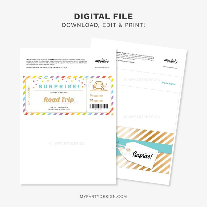printable surprise road trip gift voucher template