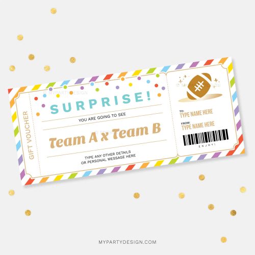 surprise football gift voucher template printable