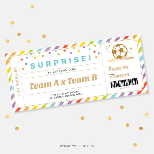surprise soccer gift voucher template printable